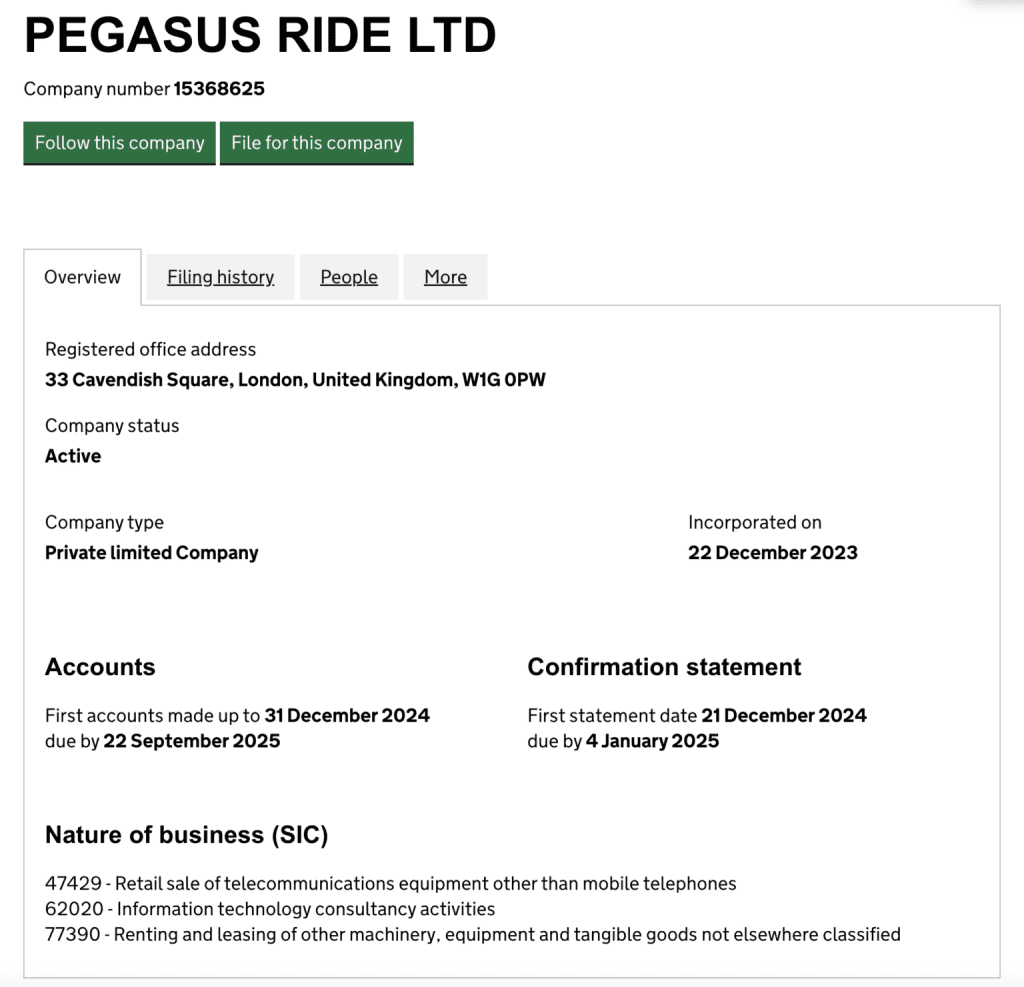 Pegasus Ride LTD