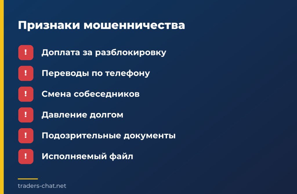 Признаки мошенничества