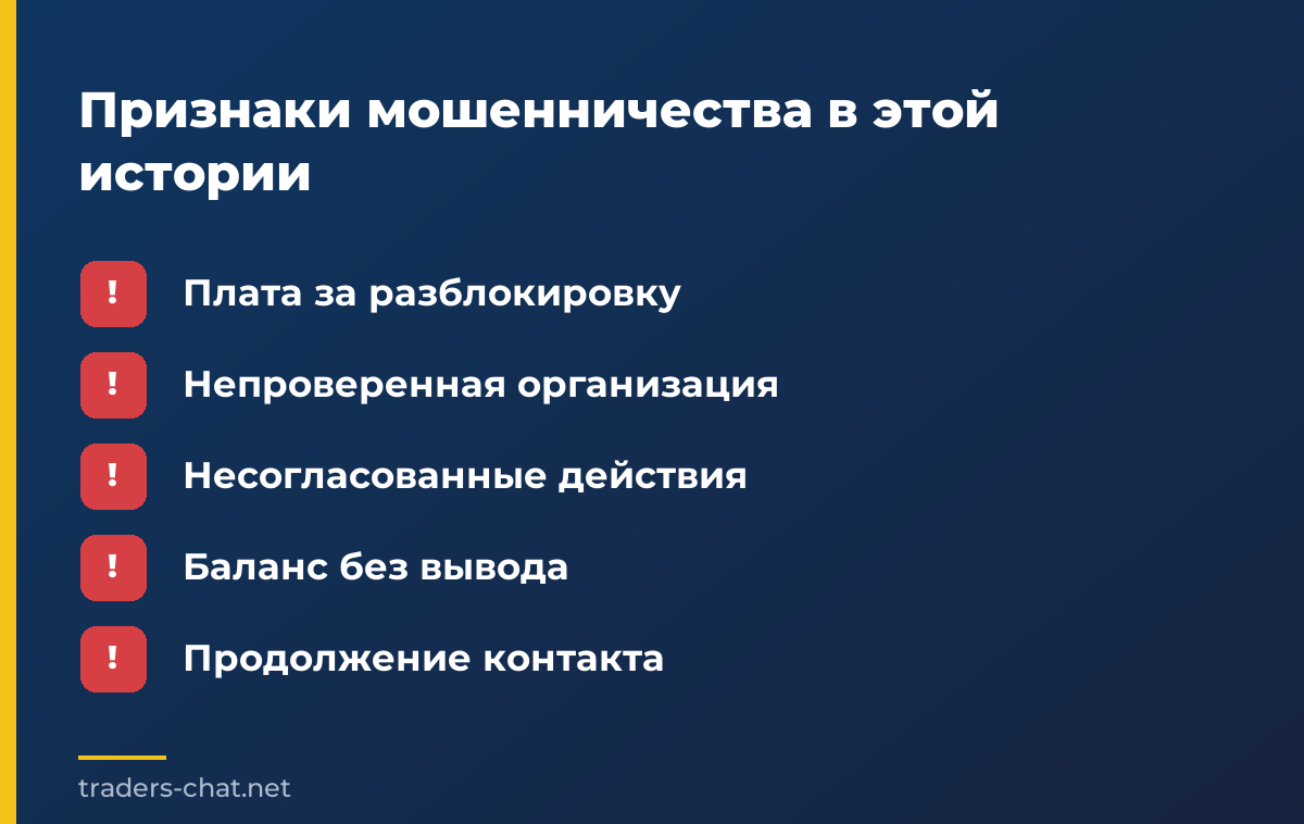 Признаки мошенничества в этой истории