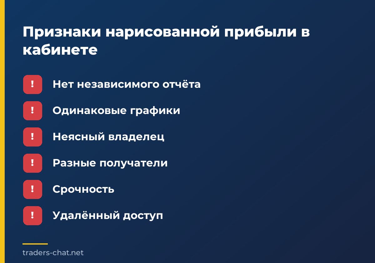 Признаки нарисованной прибыли в кабинете