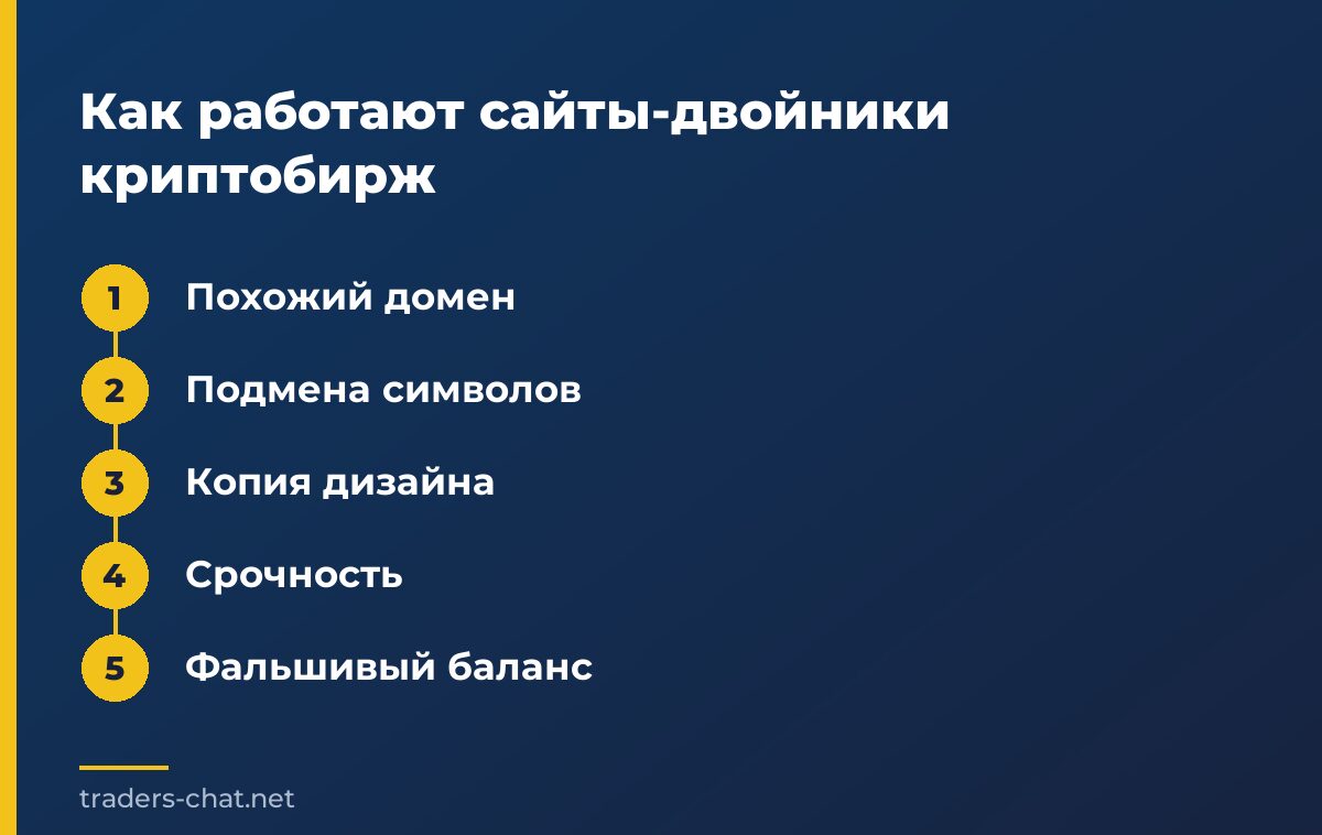 Как работают сайты-двойники криптобирж