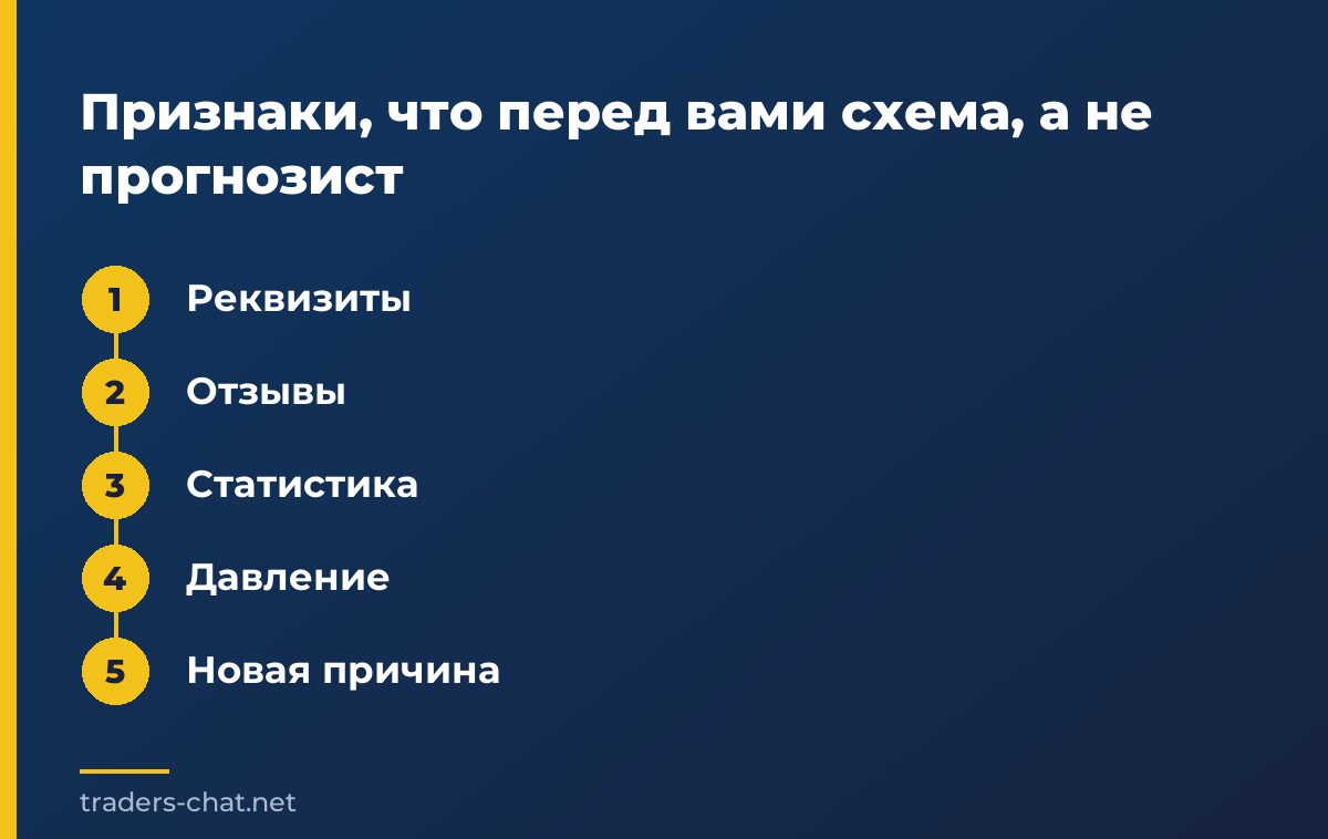 Признаки, что перед вами схема, а не прогнозист