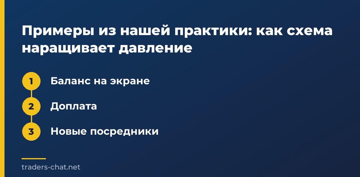 Примеры из нашей практики: как схема наращивает давление