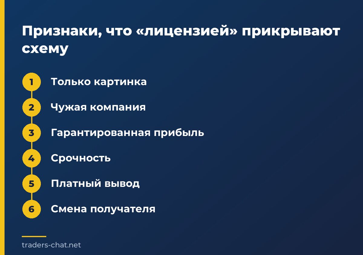 Признаки, что «лицензией» прикрывают схему