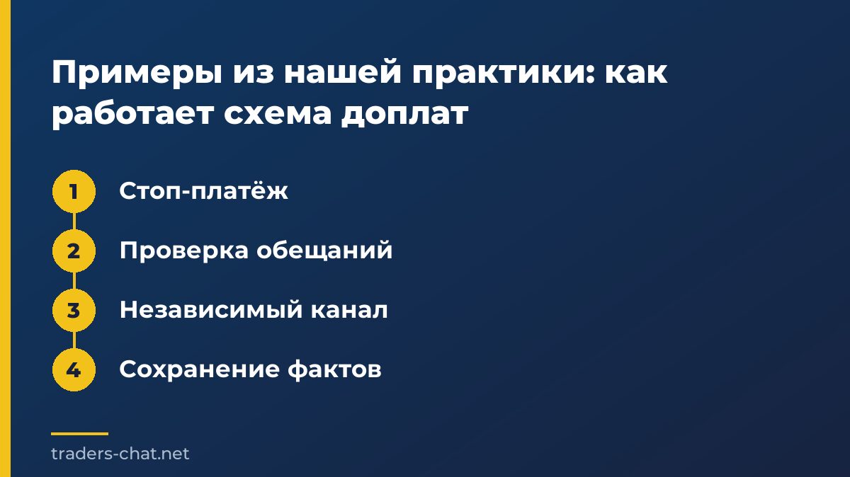 Примеры из нашей практики: как работает схема доплат